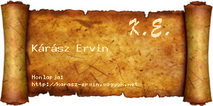 Kárász Ervin névjegykártya